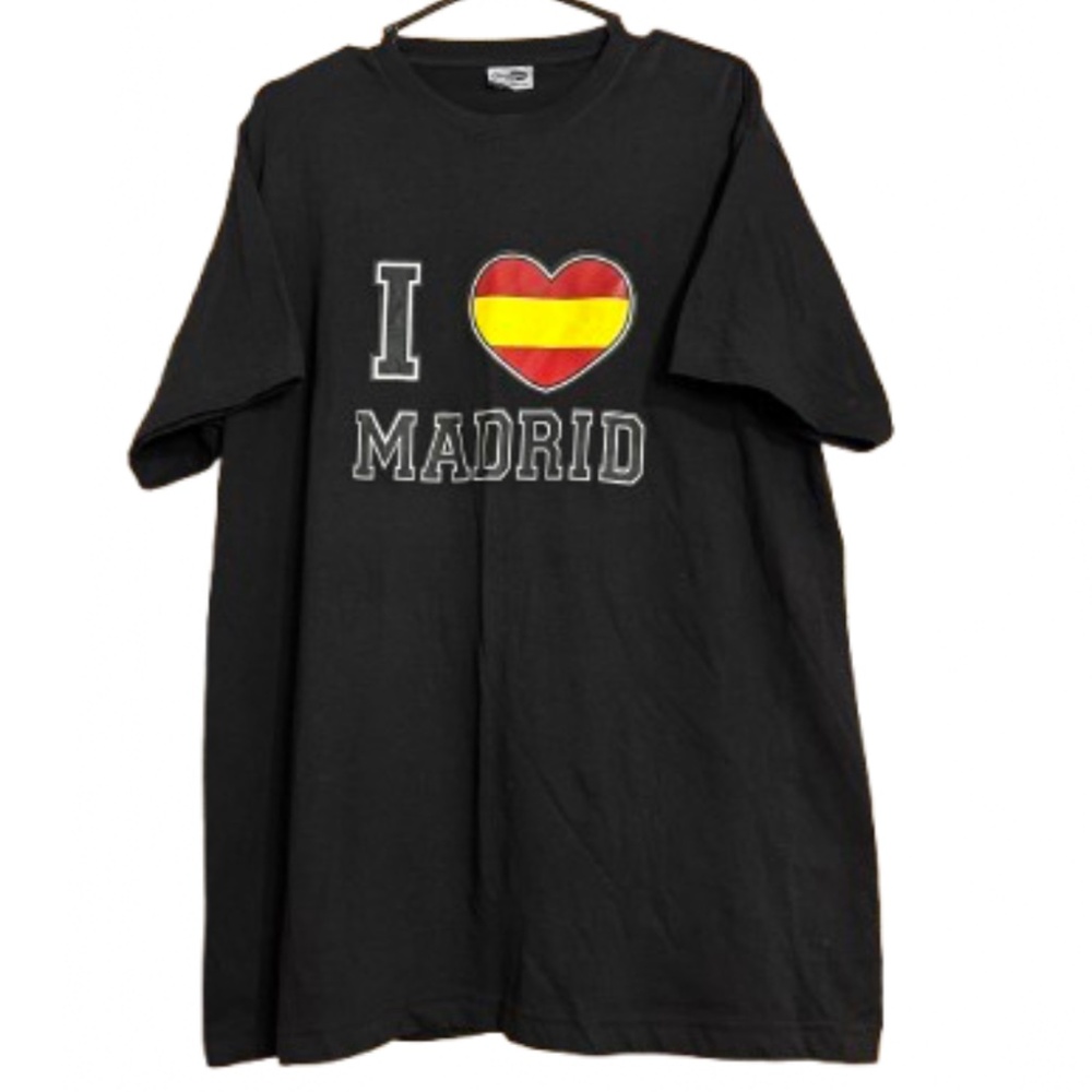Kostablanca Women’s Black Multi “I LOVE MADRID” Casual Shirt Sz-XL